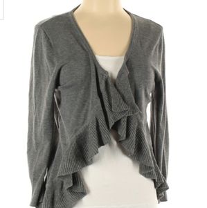 Linda Lucia Grey Open Cardigan Sweater